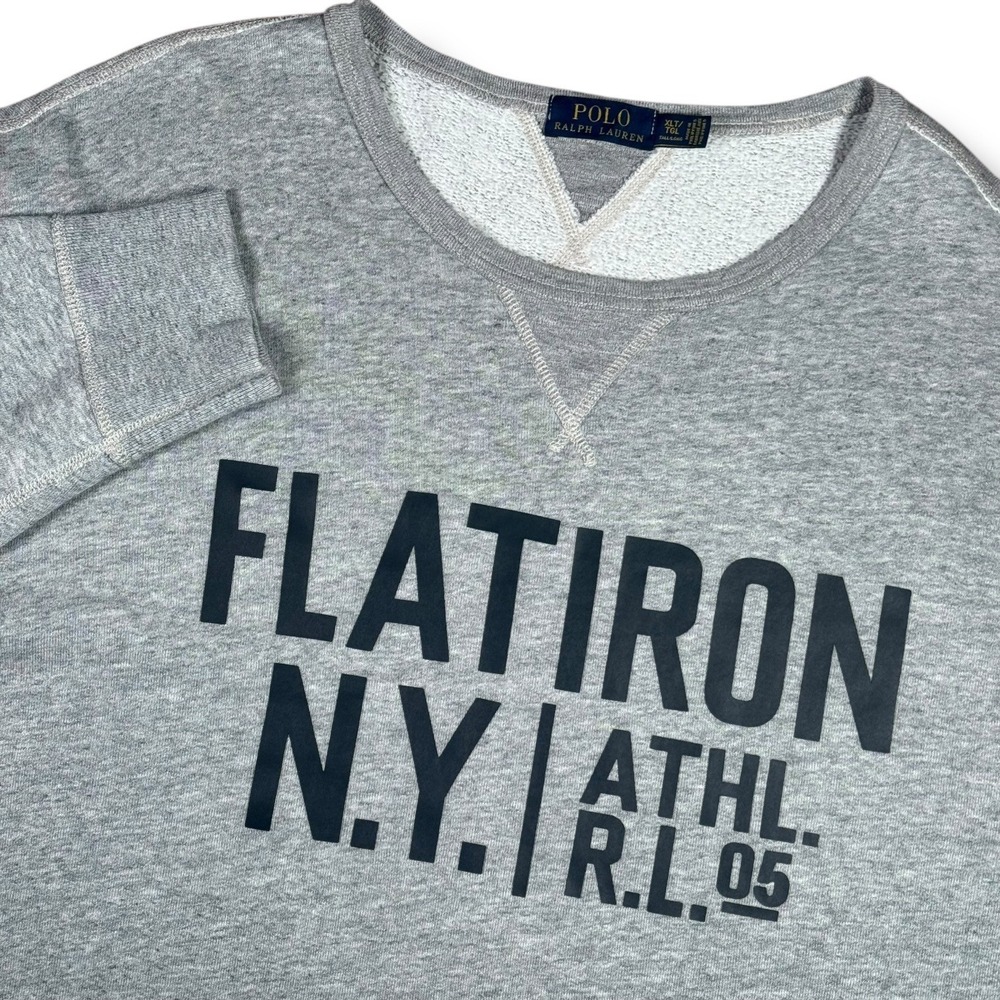 Polo Ralph Lauren Sweatshirt Mens XLT Gray Flatiron NY Graphic Crewneck Tall